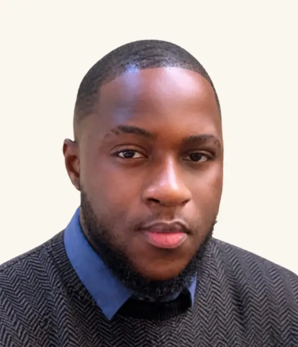 Portrait of Gerald Abumere, clinical support team volunteer.